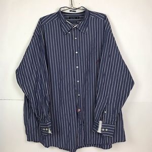 Nautica Button Down Striped 80s Two Ply Shirt